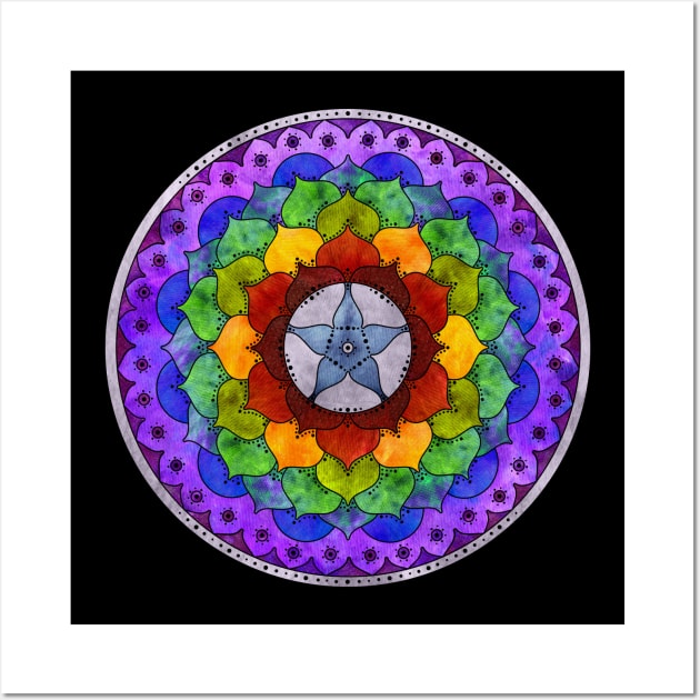 Star Mandala Rainbow Wall Art by Tiger Torre